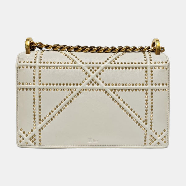 Diorama Small Cannage Calfskin White