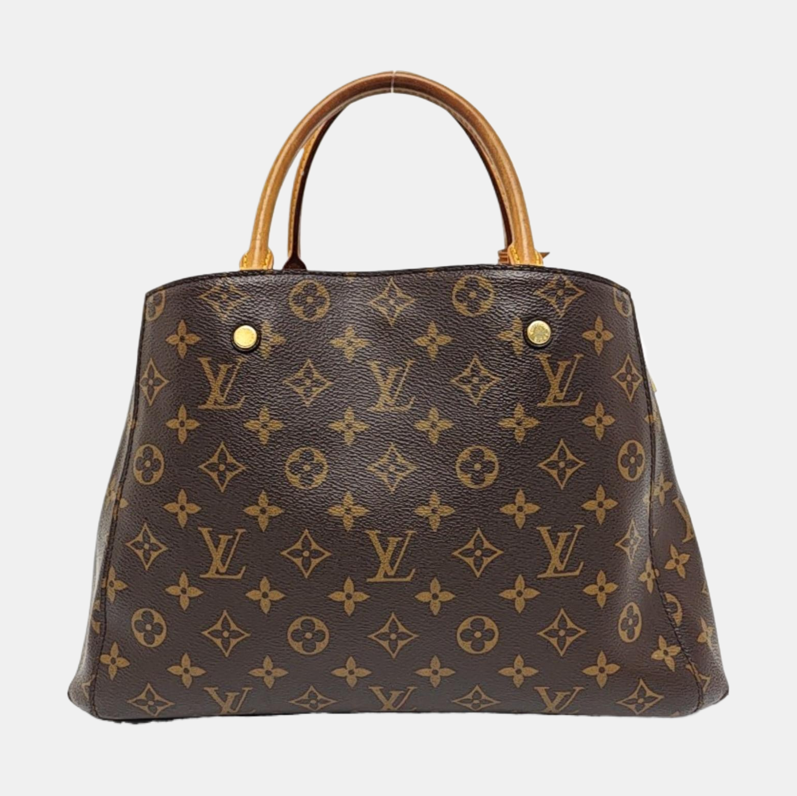 MONTAIGNE MM Monogram Coated Canvas Brown