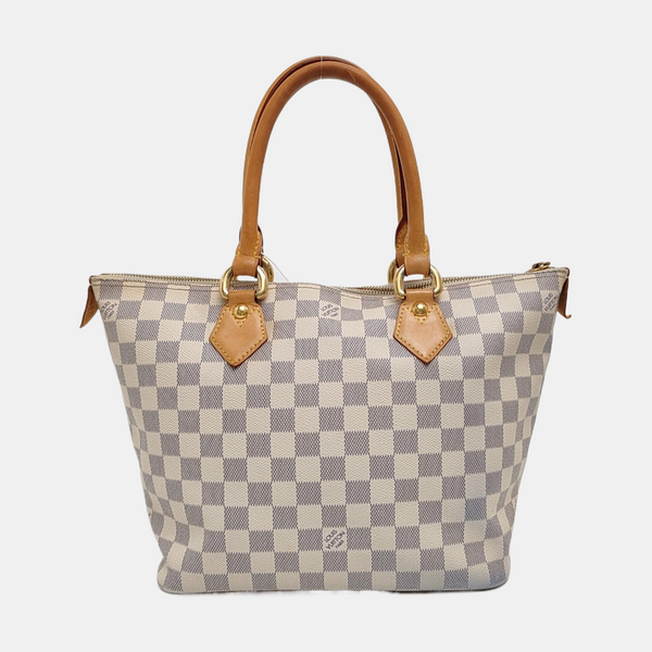 SALEYA PM Damier Azur Coated Canvas White