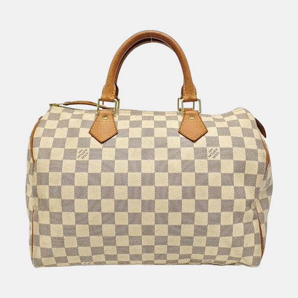 SPEEDY 30 Damier Azur Coated Canvas White