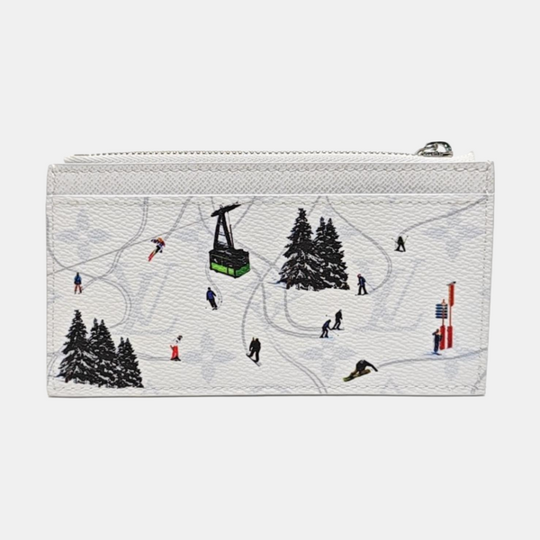 Coated Canvas Card Holder White