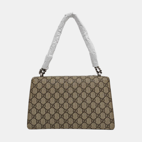Dionysus Small Monogram Coated Canvas Beige