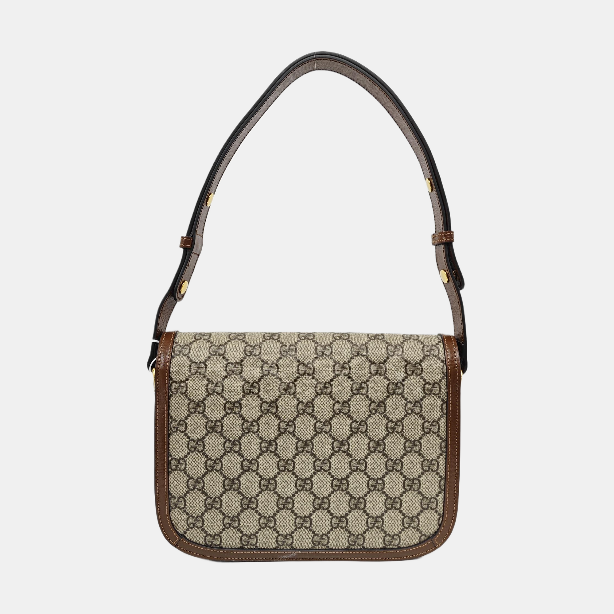 Horsebit 1955 Medium Monogram Coated Canvas Beige