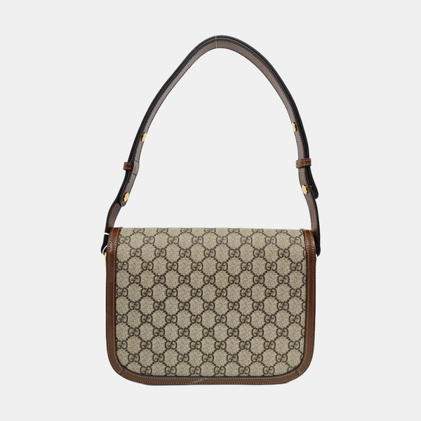 Horsebit 1955 Medium Monogram Coated Canvas Beige