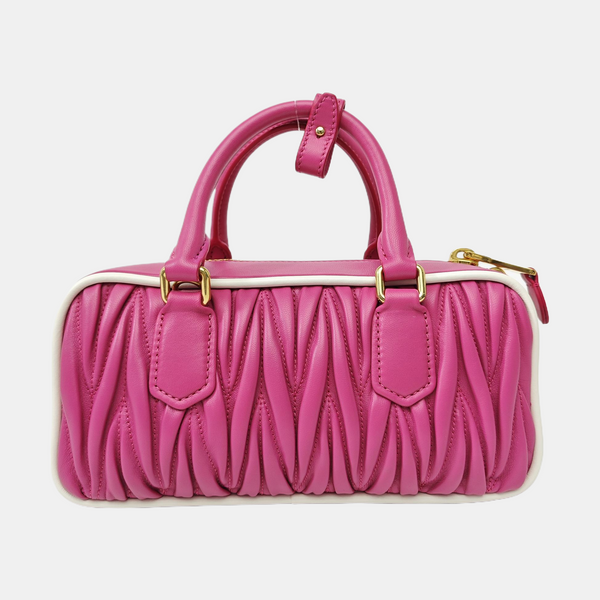Arcadie Matelassé Small Quilted Lambskin Pink