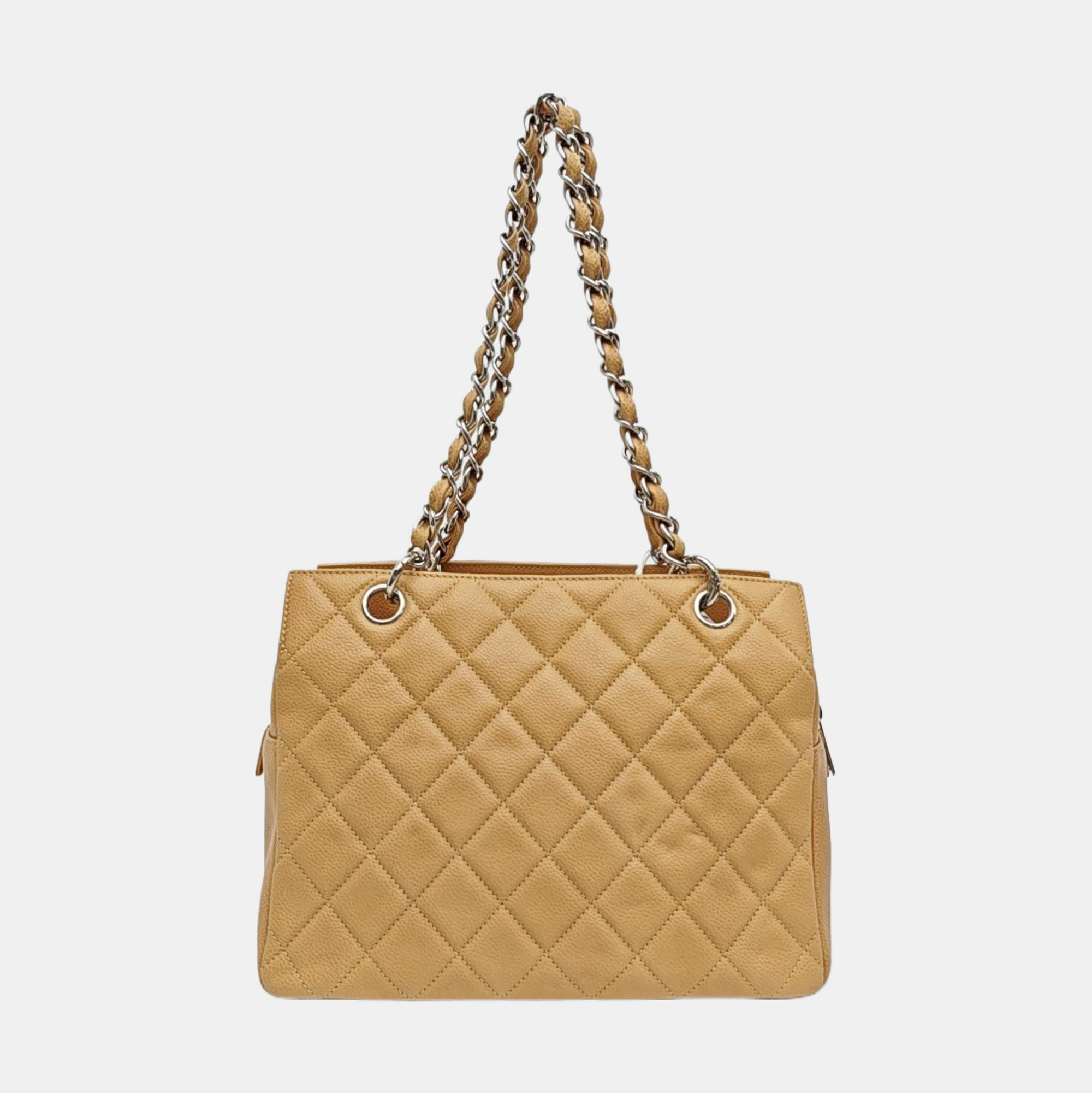 CHANEL PETITE Quilted Grained Calfskin Brown