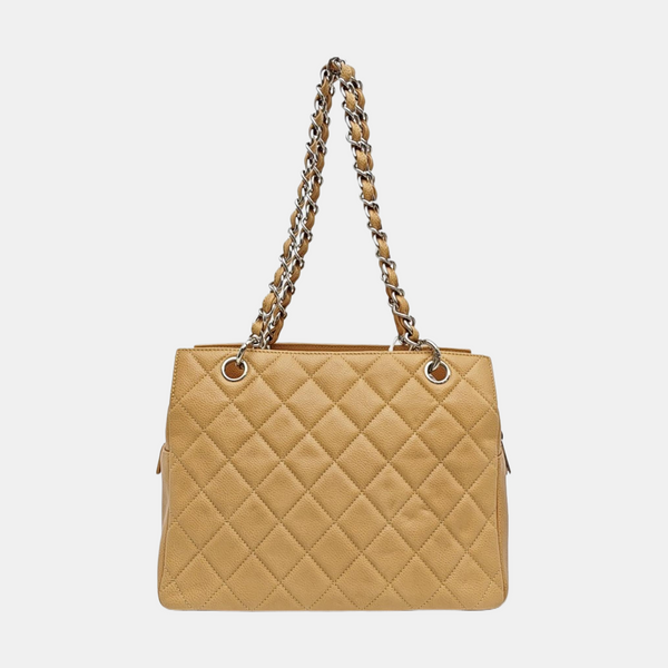 CHANEL PETITE Quilted Grained Calfskin Brown