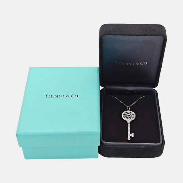 Tiffany Keys 18k White Gold Silver Necklace
