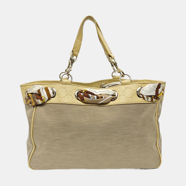 Monogram Canvas Tote Bag Brown