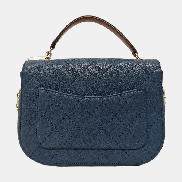 THREAD AROUND Quilted Grained Calfskin Blue