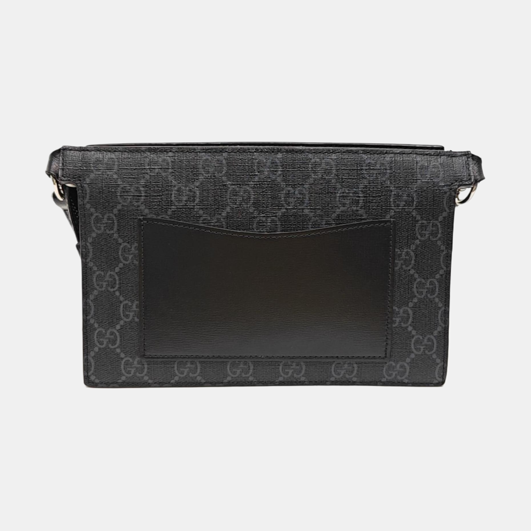 GG Messenger Monogram Coated Canvas Black