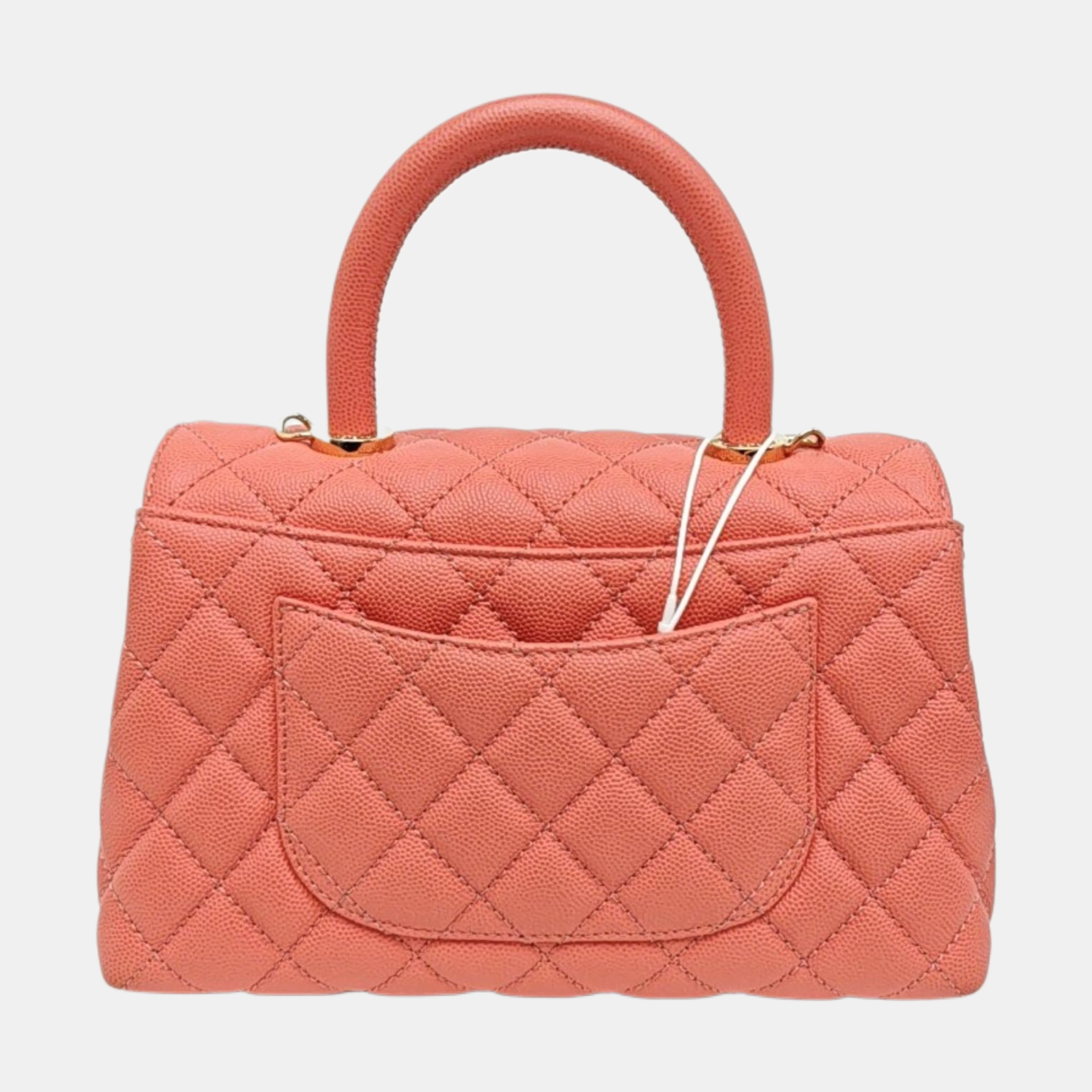 COCO HANDLE Small Quilted Grained Calfskin Pink