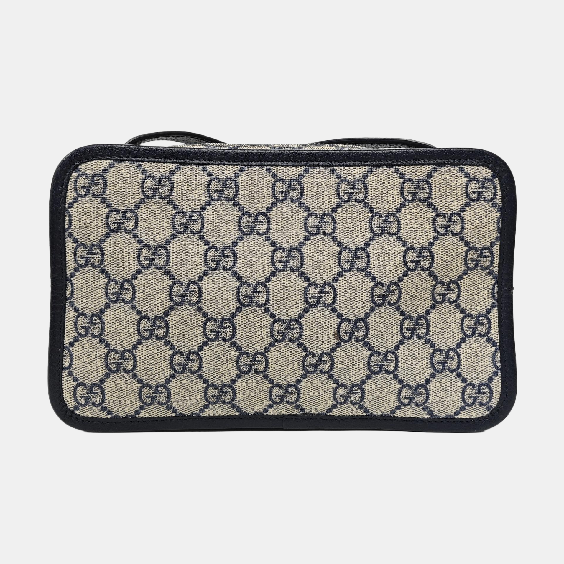 GG Supreme Mini Monogram Coated Canvas Beige