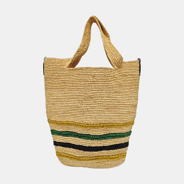 Special Material Bucket Bag Beige