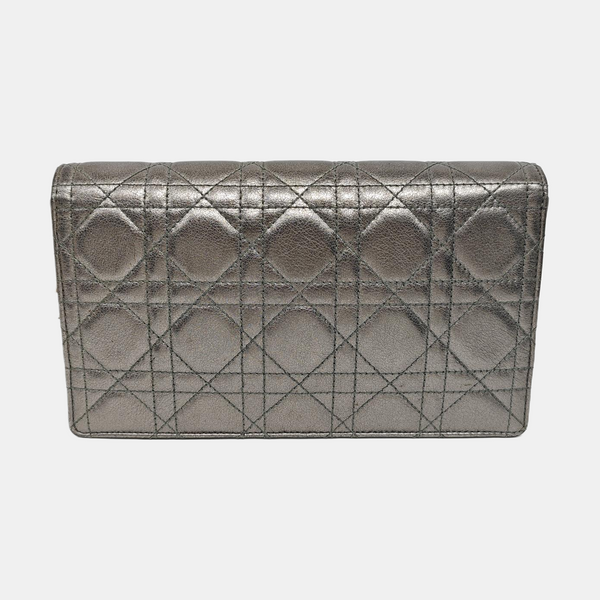 Lady Dior Cannage Piel de becerro gris
