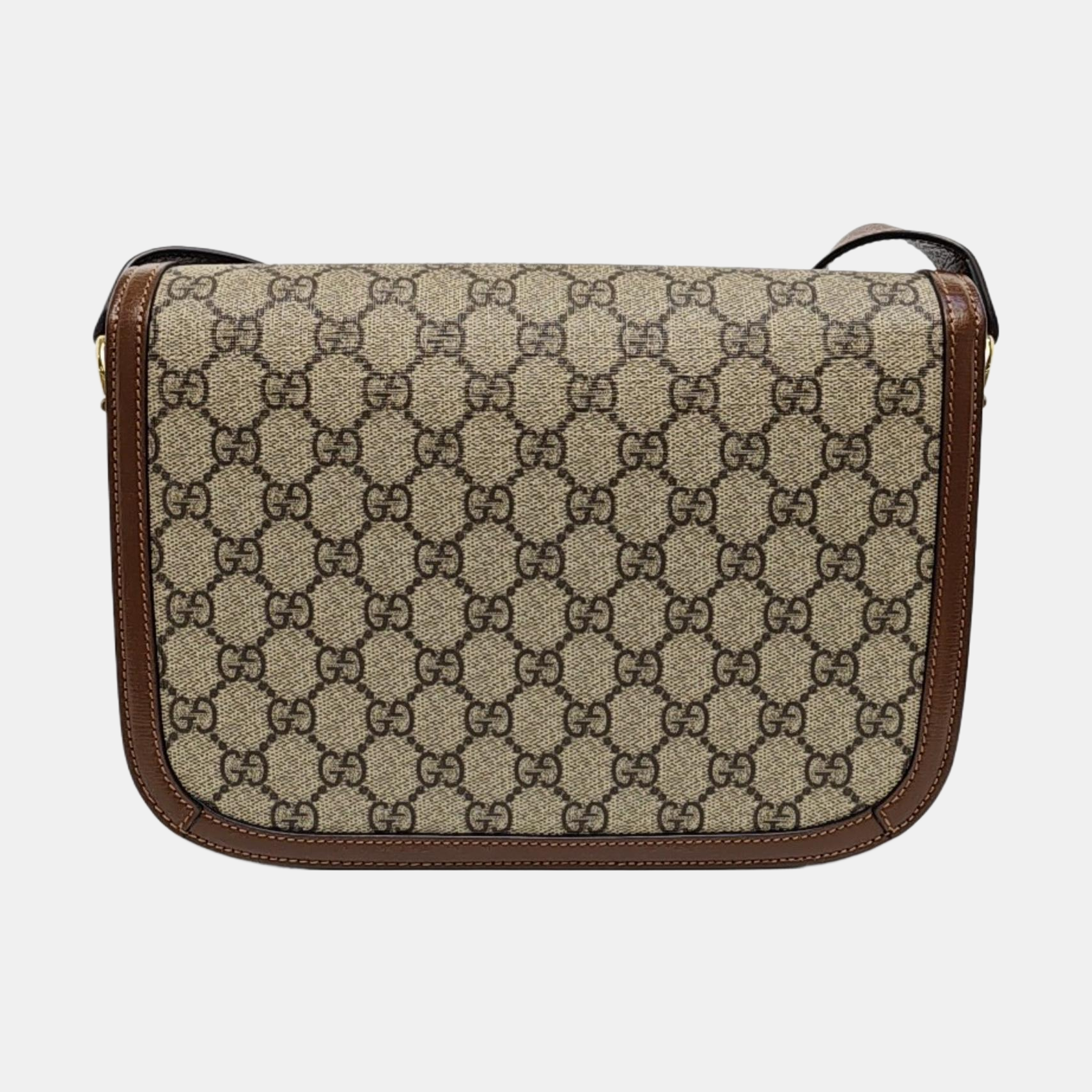 Horsebit 1955 Medium Monogram Coated Canvas Beige