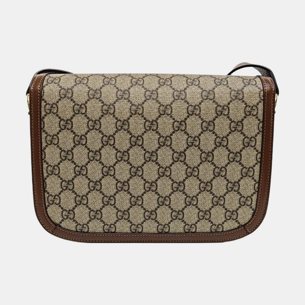 Horsebit 1955 Medium Monogram Coated Canvas Beige