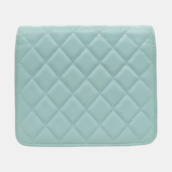 Quilted Grained Calfskin Blue