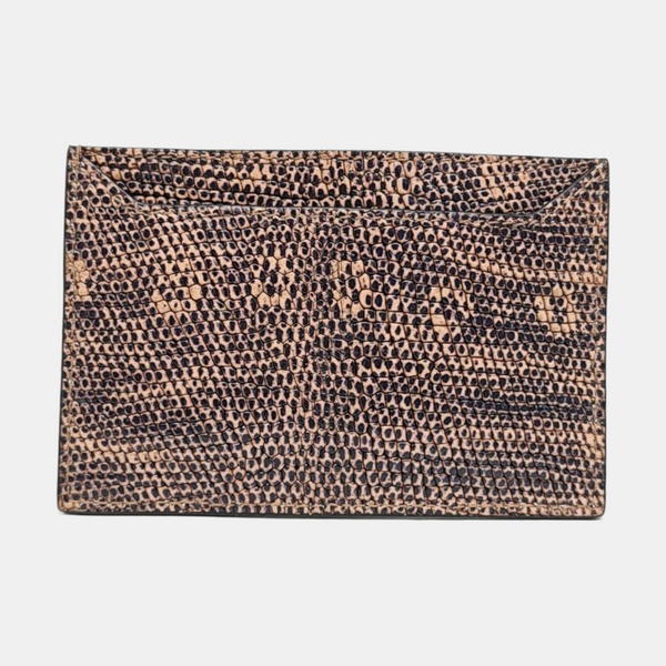 Leather Card Holder Small Brown