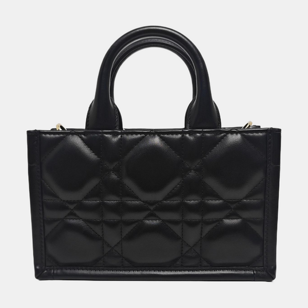 Authenticated pre-owned  Lady D-Joy Mini Quilted Calfskin Black - Tote Bag at Looply