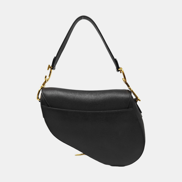 Saddle Medium Calfskin Black