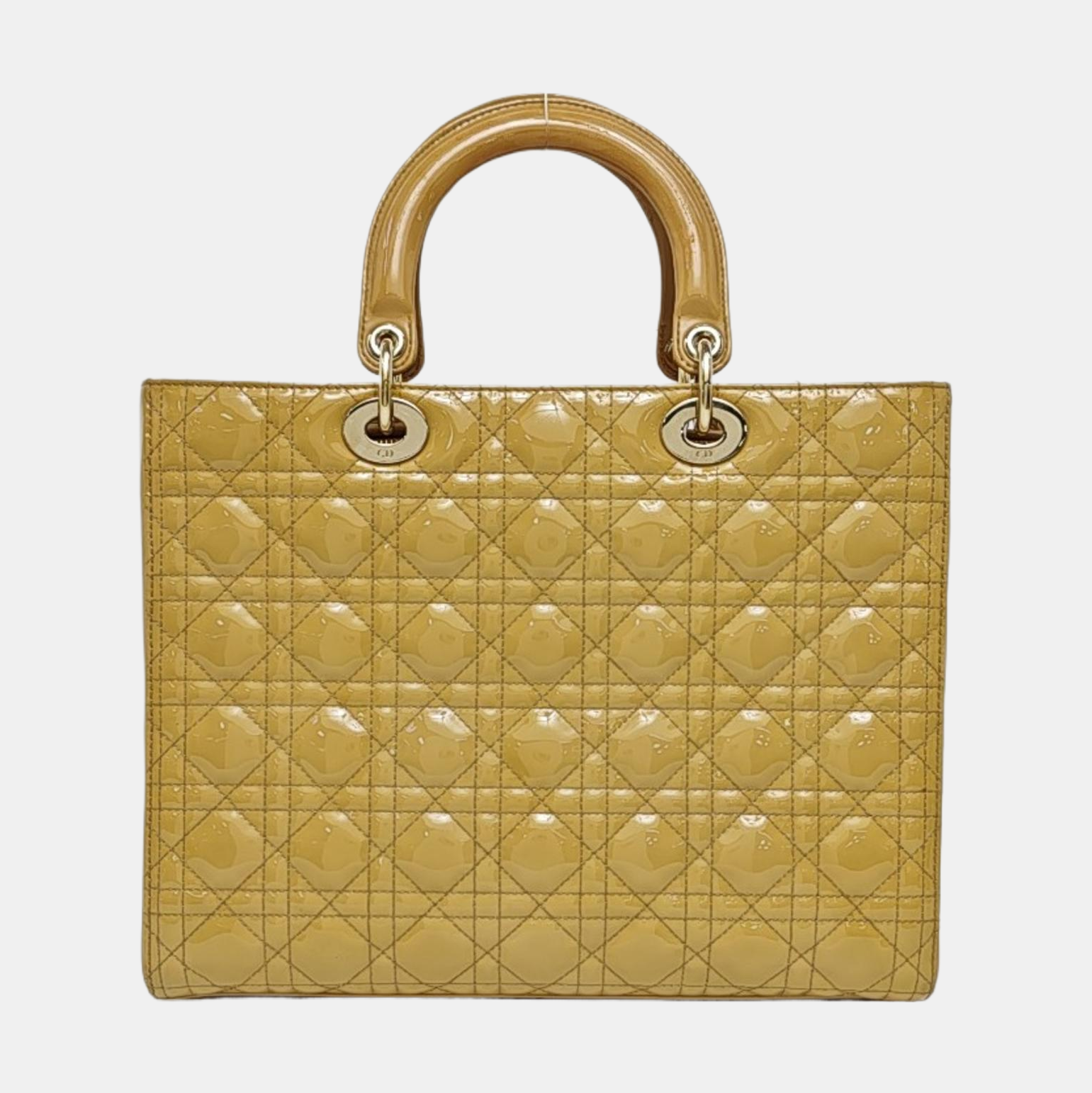 Lady Dior Large Cannage Lambskin Yellow
