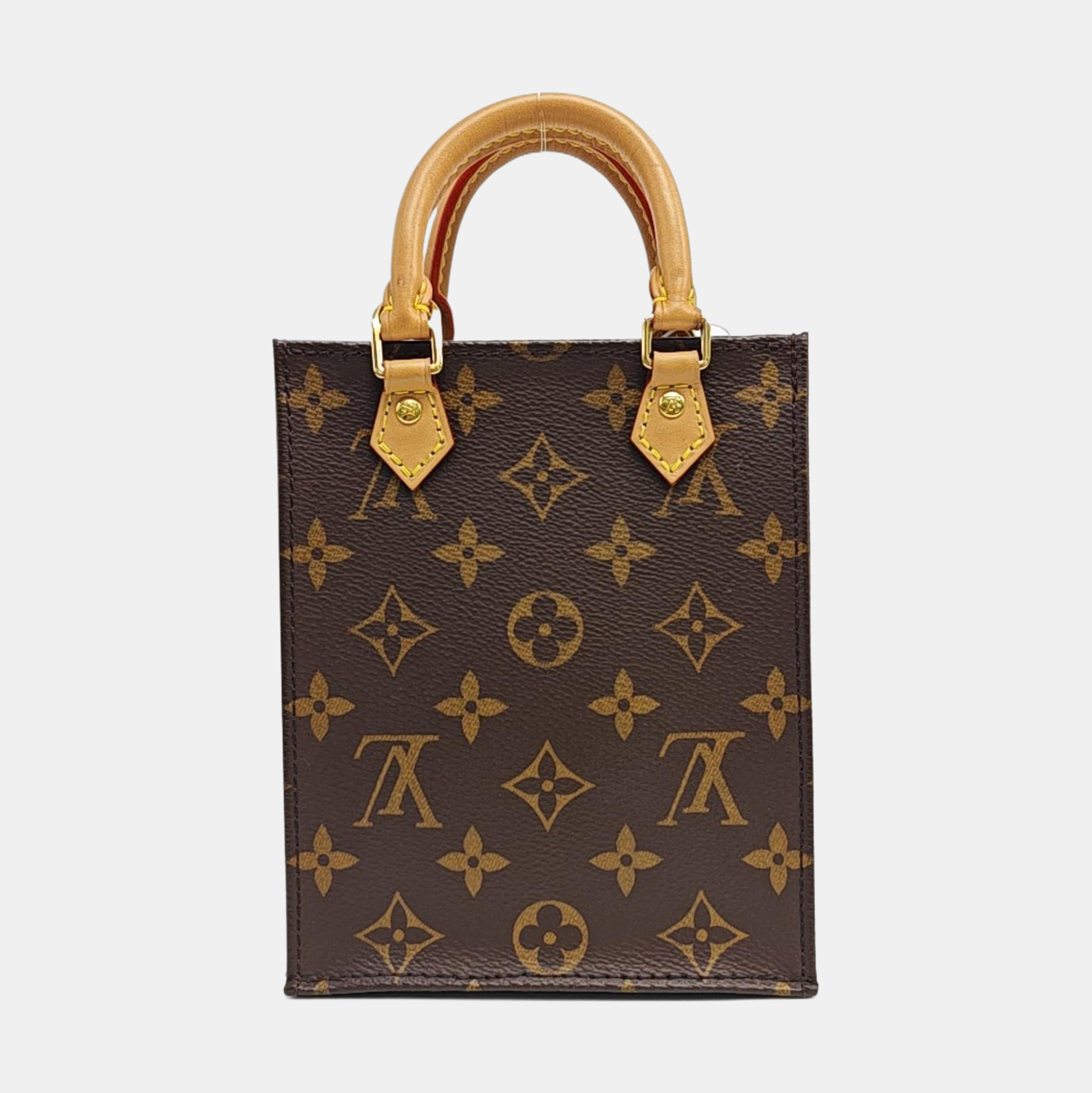 SAC PLAT Mini Monogram Coated Canvas Brown