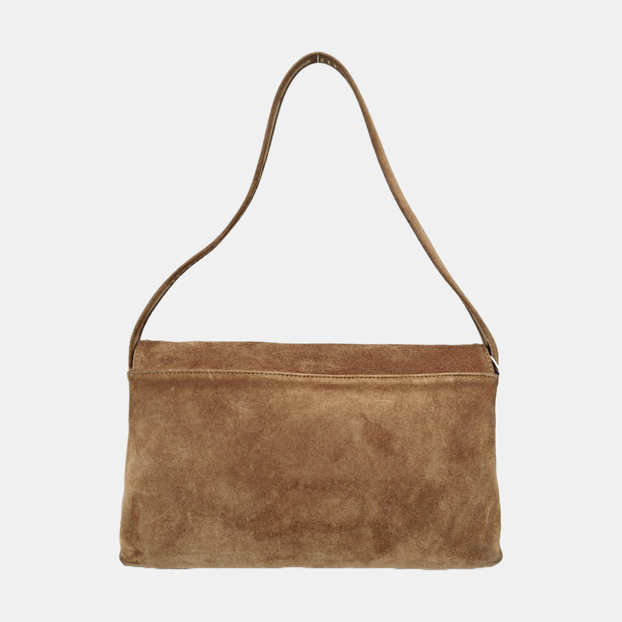Suede Top Handle Bag Brown