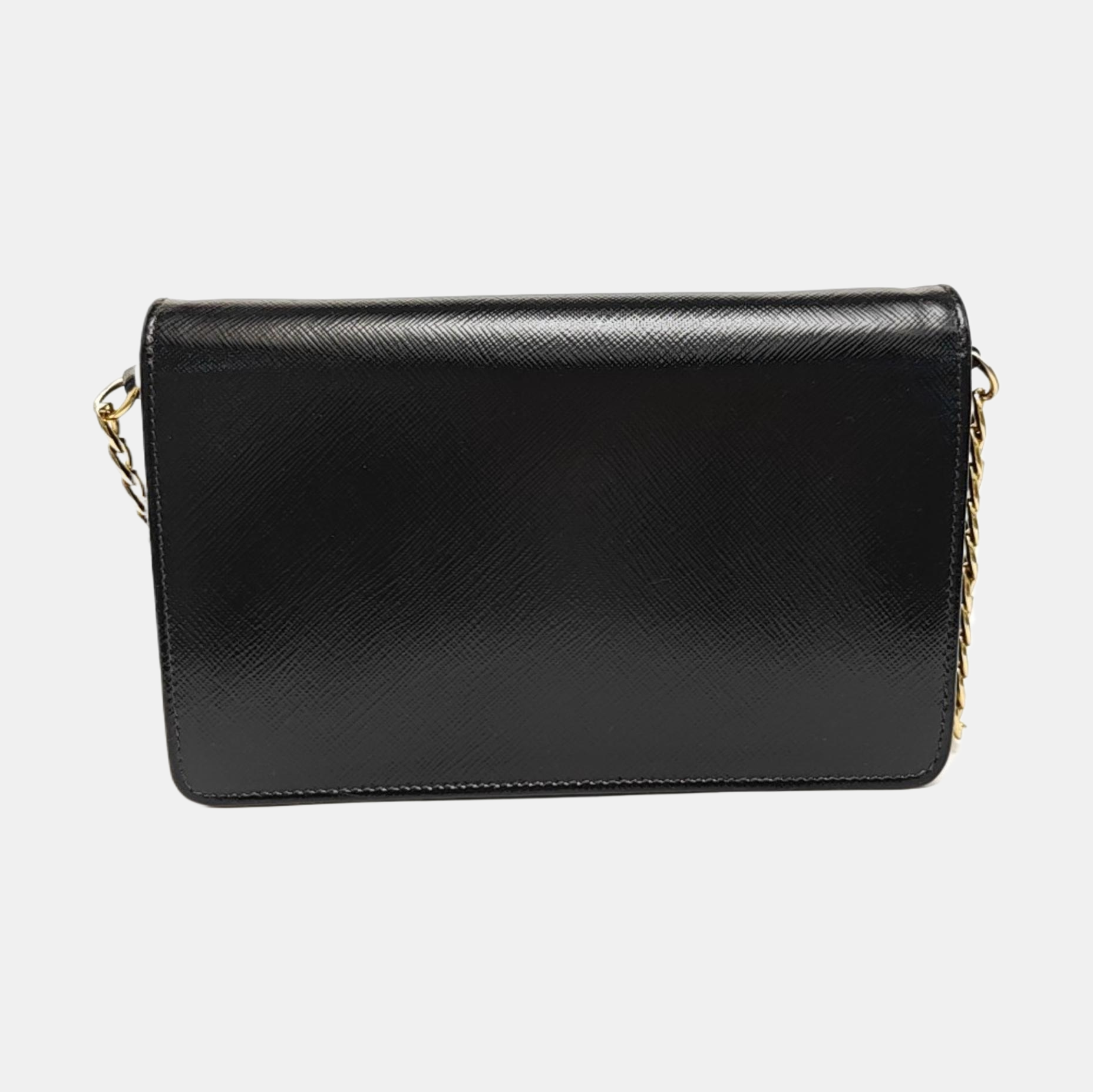 Saffiano Calfskin Shoulder Bag Black