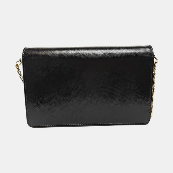Saffiano Calfskin Shoulder Bag Black