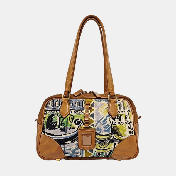 Canvas Top Handle Bag Brown