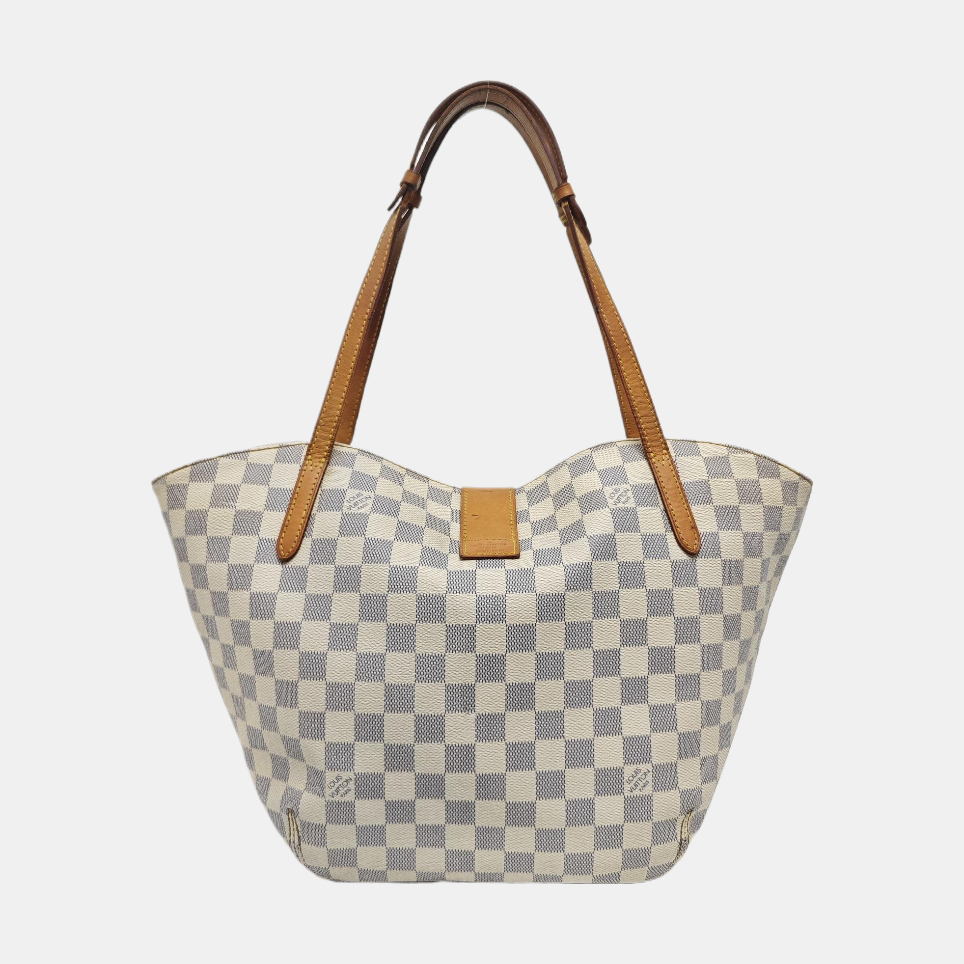 SALINA PM Damier Azur Coated Canvas White