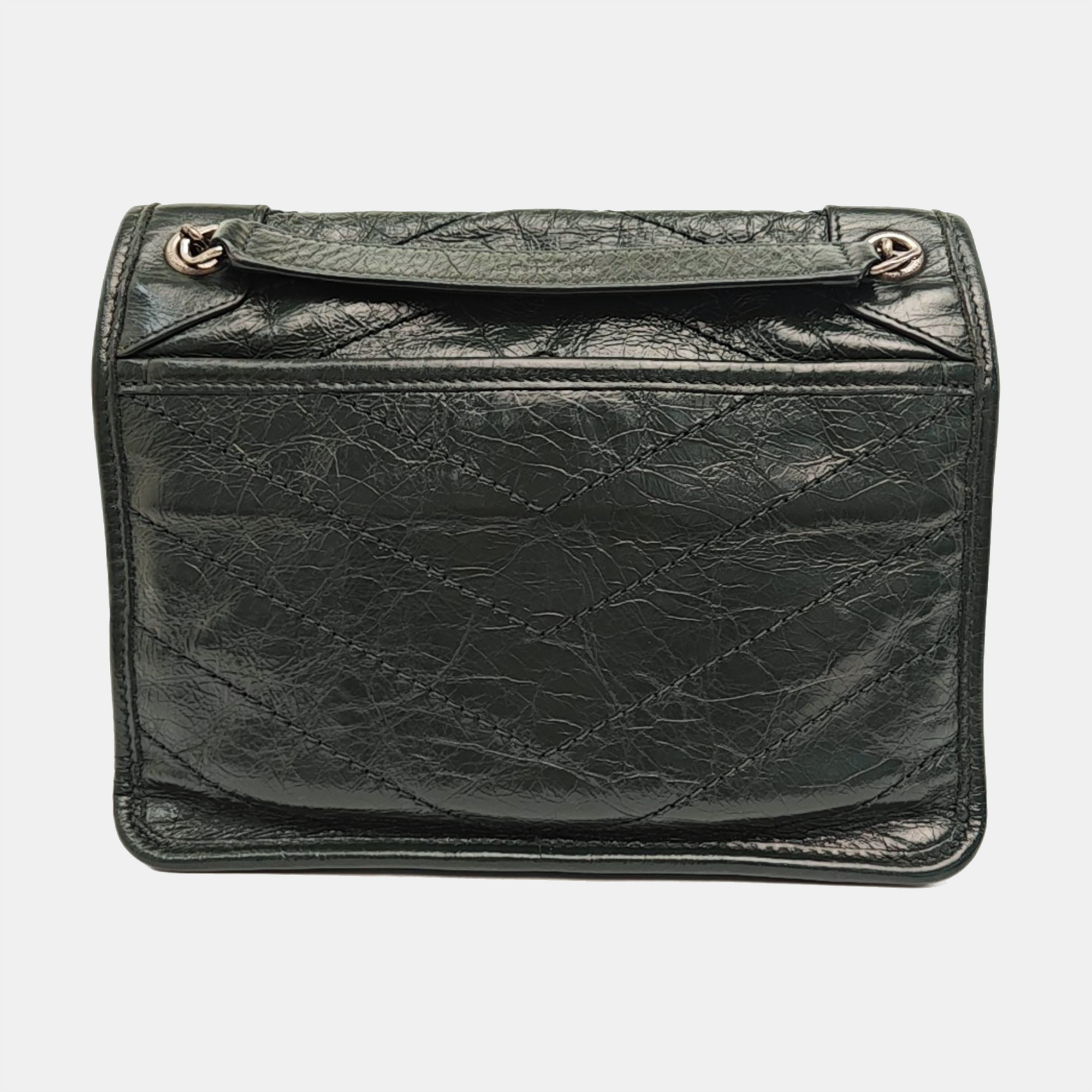 NIKI Small Chevron Calfskin Green