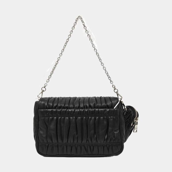 Quilted Lambskin Shoulder Bag Black