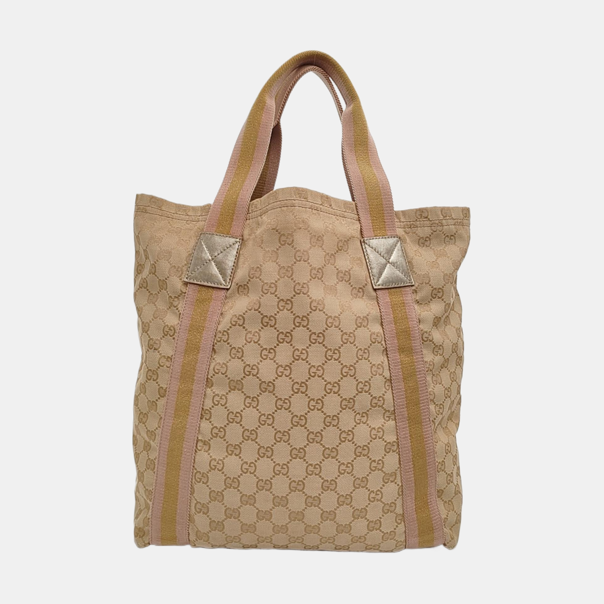 Monogram Canvas Tote Bag Beige