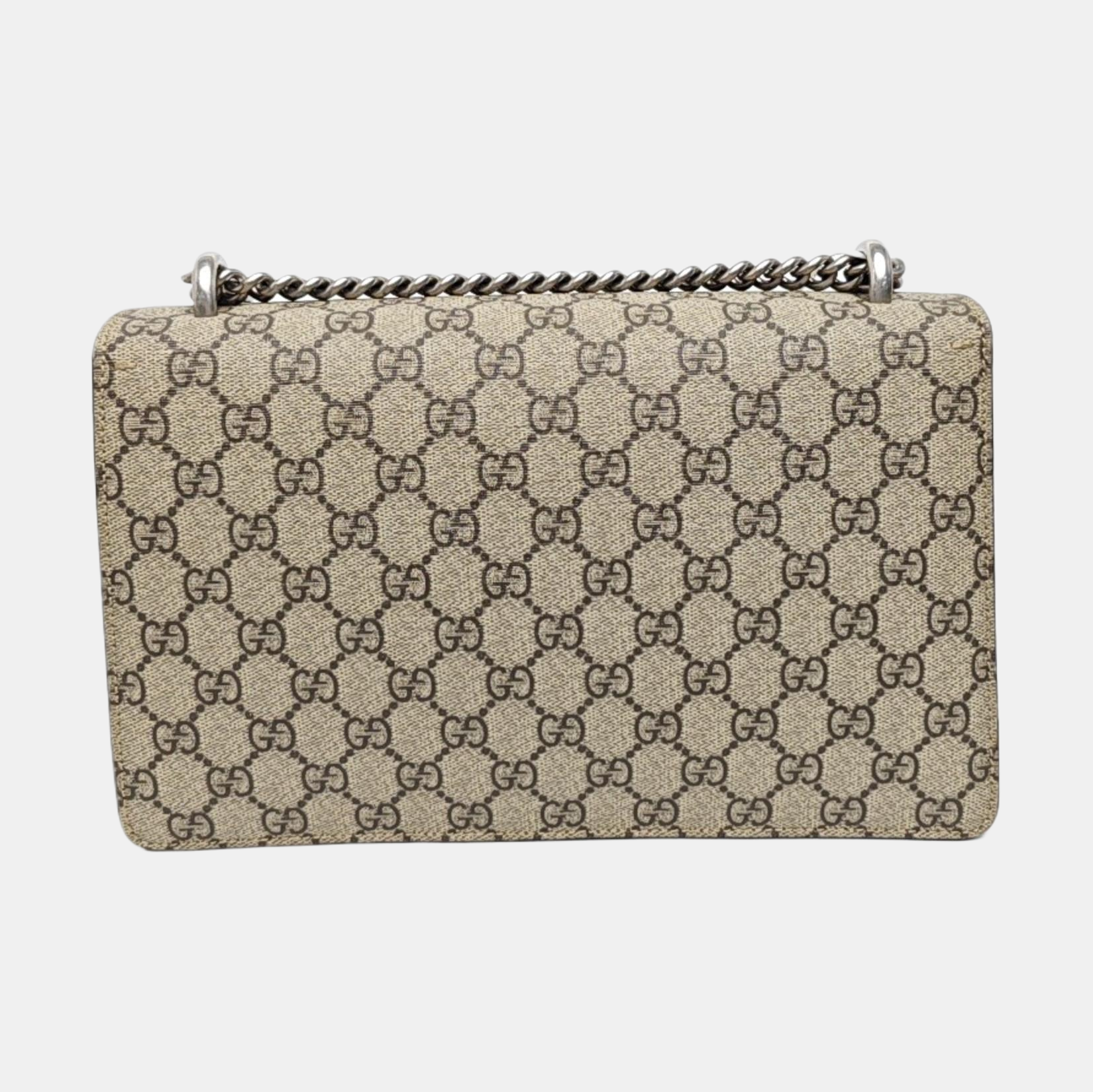 Dionysus Small Monogram Coated Canvas Beige