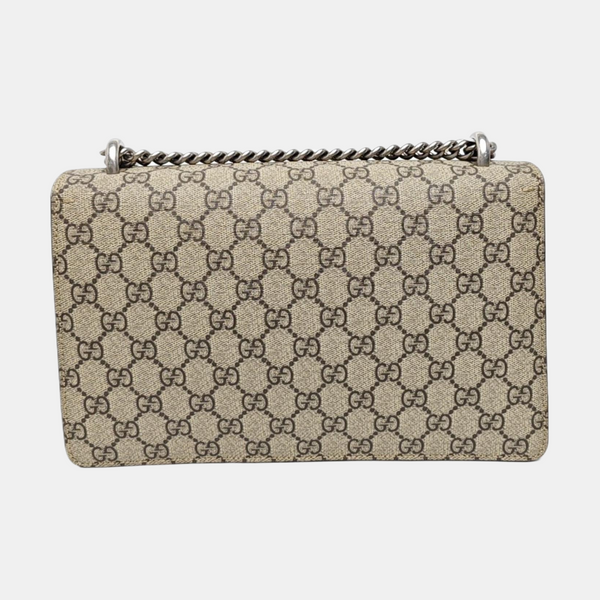 Dionysus Small Monogram Coated Canvas Beige