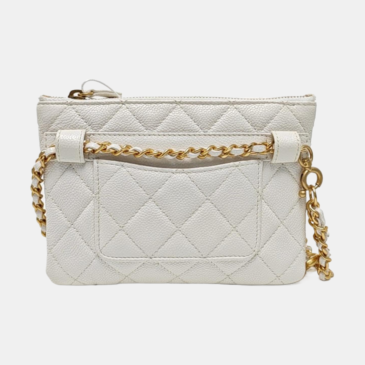 Quilted Grained Calfskin White