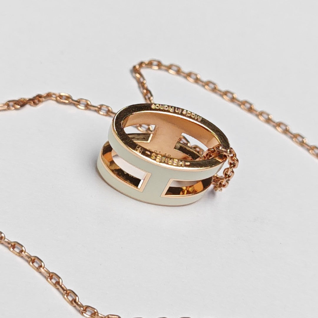 Pop H Metal Rose Gold Necklace