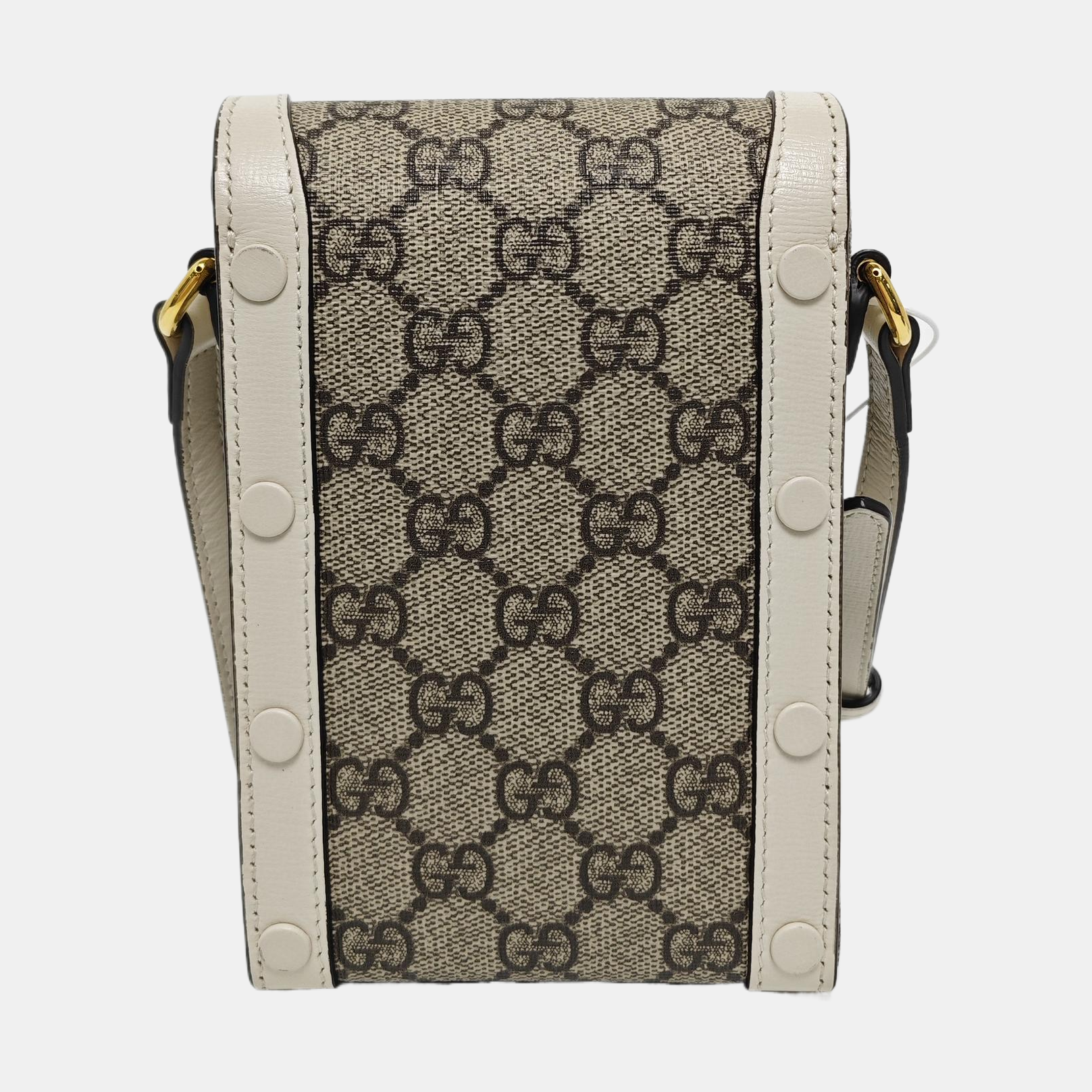 Authenticated pre-owned  Horsebit 1955 Mini Coated Canvas Beige - Crossbody Bag at Looply