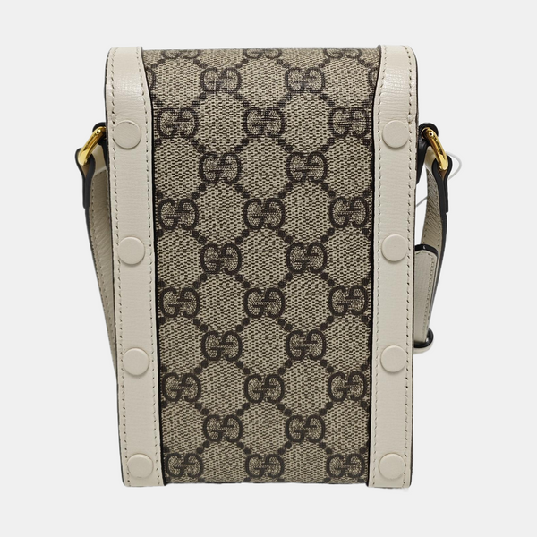 Authenticated pre-owned  Horsebit 1955 Mini Coated Canvas Beige - Crossbody Bag at Looply