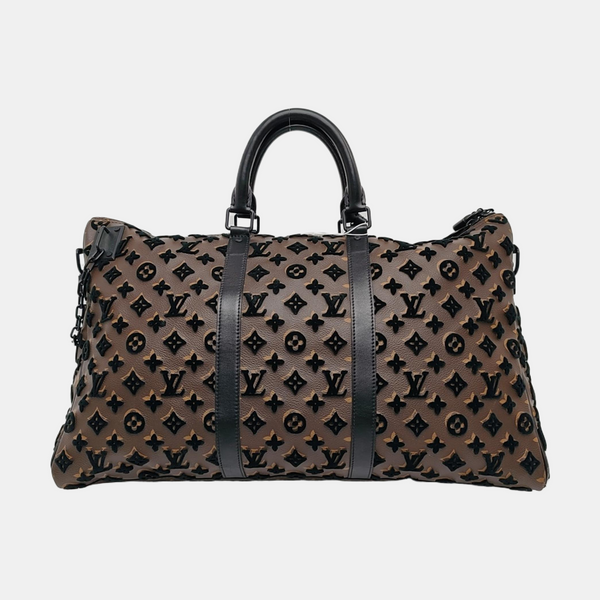 KEEPALL 50 Lona recubierta Monogram Marrón