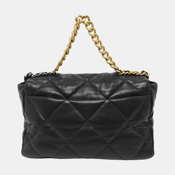 CHANEL 19 Maxi Quilted Calfskin Black