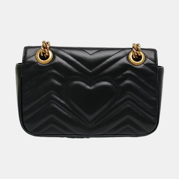 GG Marmont Small Quilted Calfskin Black