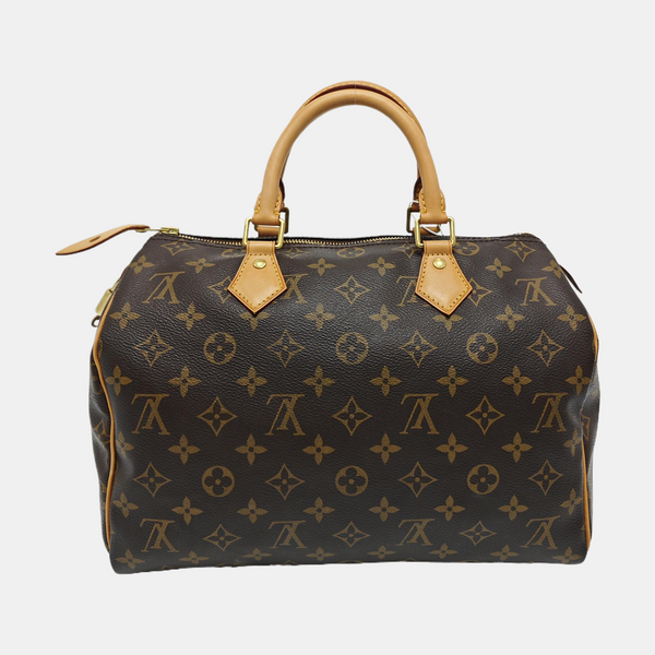 Authenticated pre-owned  SPEEDY 30 Monogram Coated Canvas Brown - Top Handle Bag at Looply