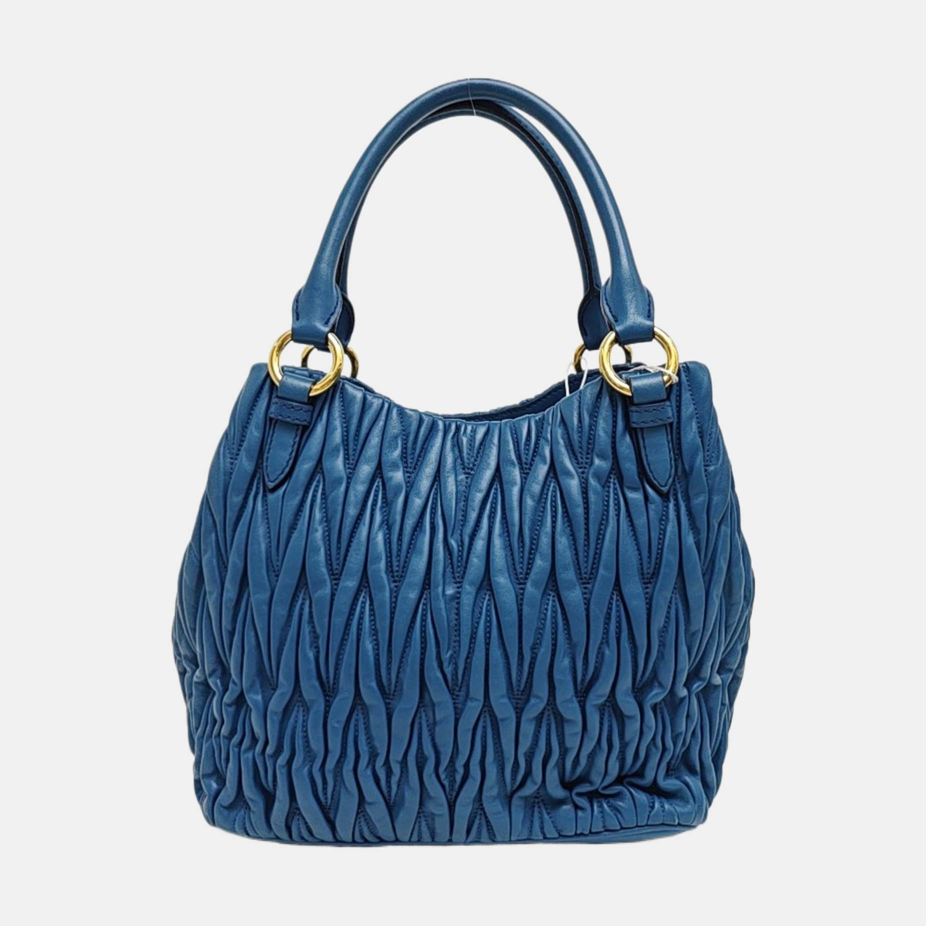Quilted Lambskin Tote Bag Blue