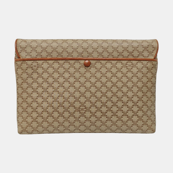 Coated Canvas Shoulder Bag Brown