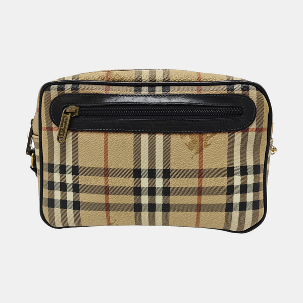 Coated Canvas Shoulder Bag Brown