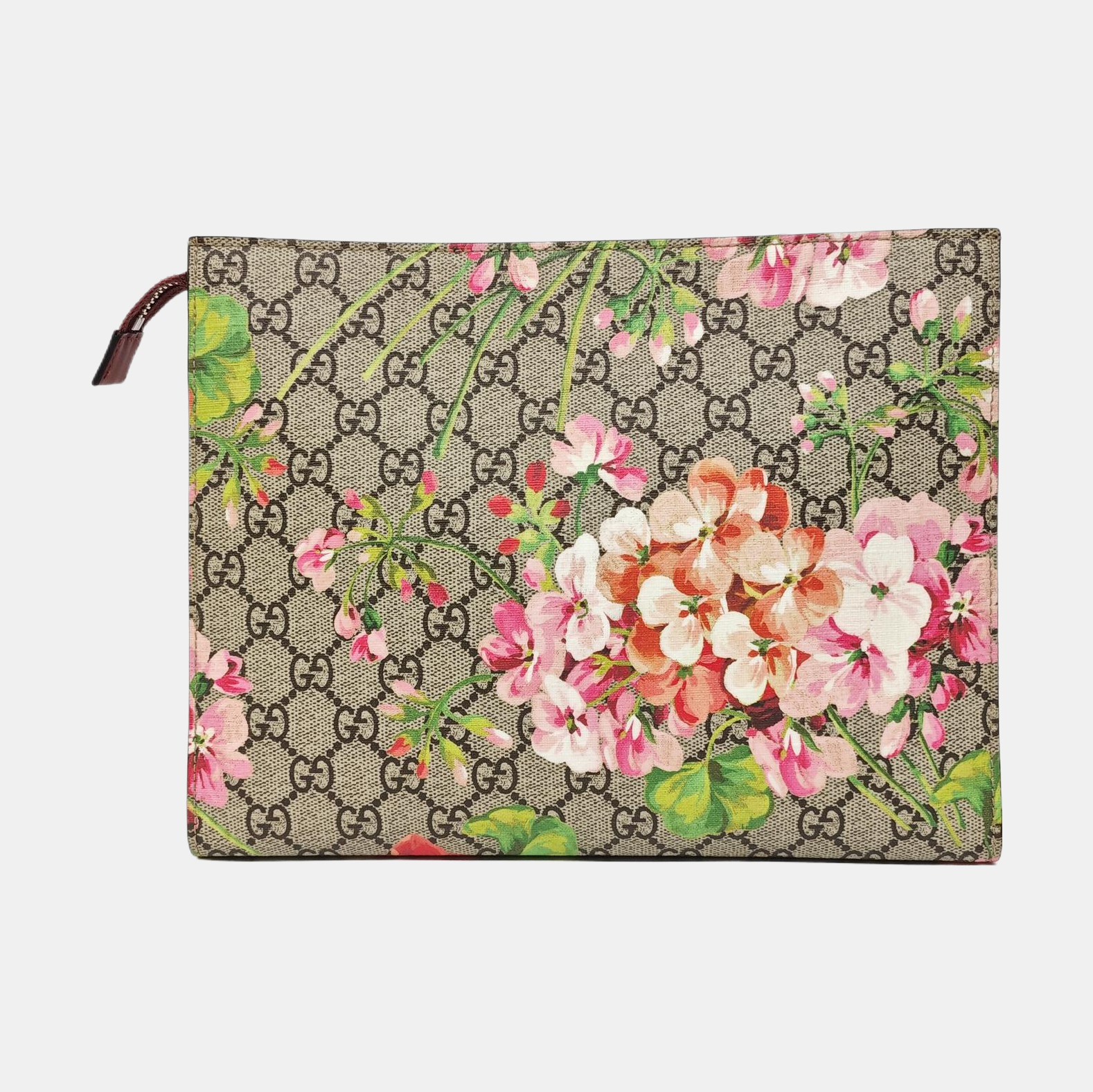 GG Blooms Large Monogram Coated Canvas Beige