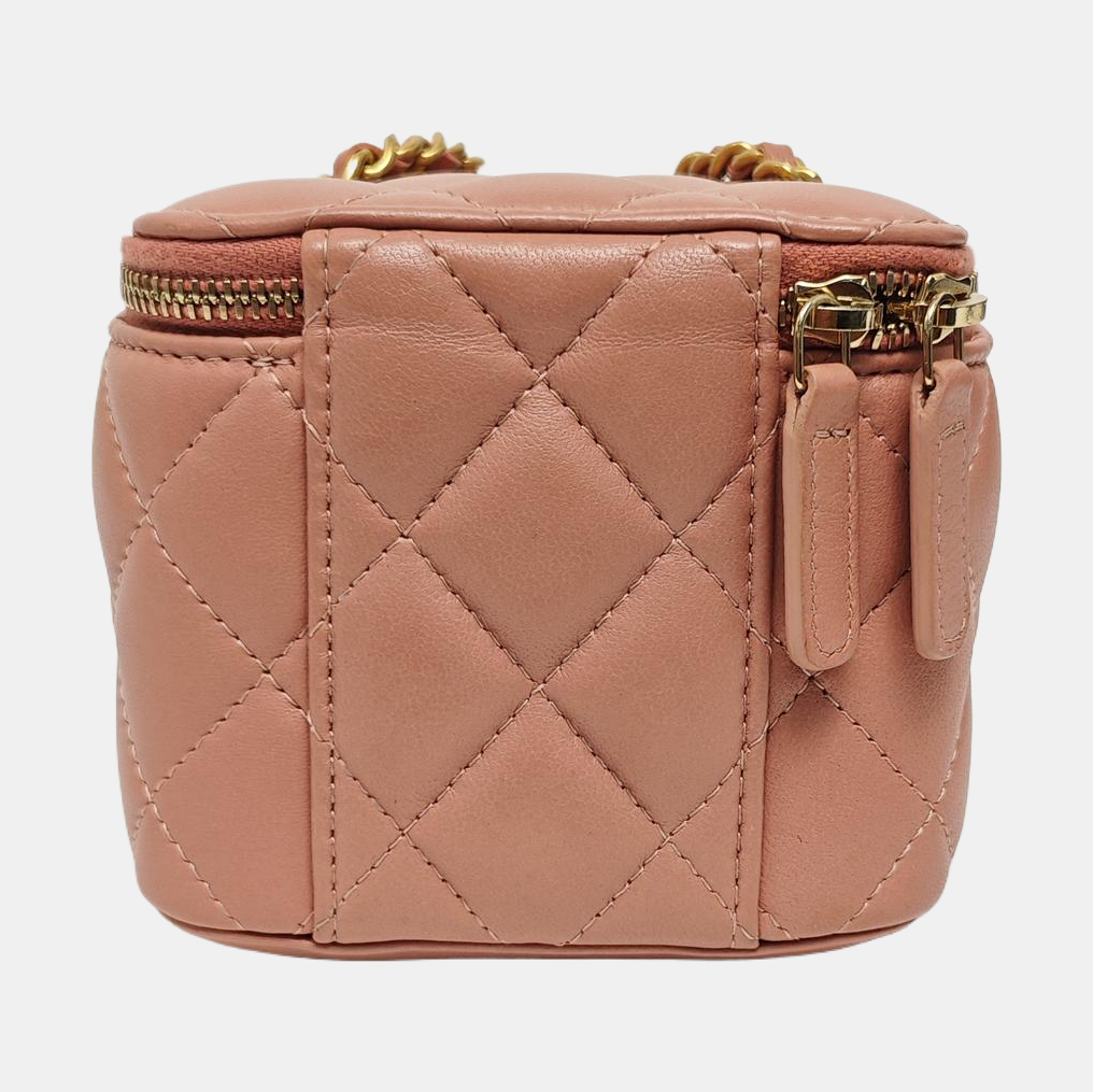 Authenticated pre-owned  VANITY CASE Quilted Lambskin Pink - Crossbody Bag at Looply